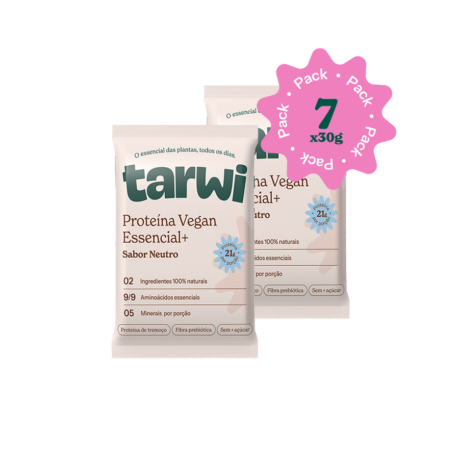 Proteína Essencial Tarwi neutra caixa com 7 saquetas de 30 g de proteína de tremoço